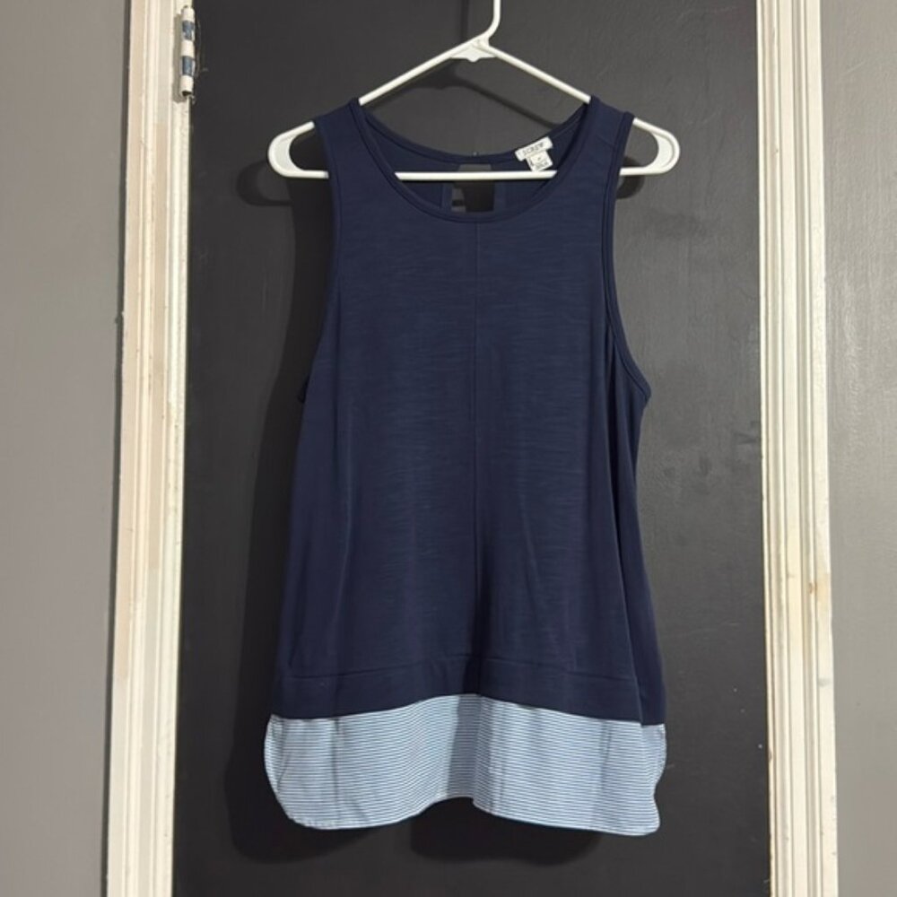 J. Crew Women's Sleeveless Layered Look Tank Top Keyhole Back Size: M